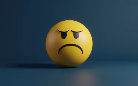 Deadpan unamused 3D emoji with half-lidded eyes on deep blue background
