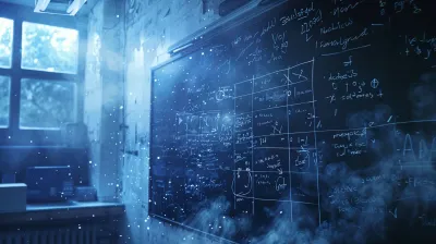 Chalkboard with complex equations representing AI context compaction