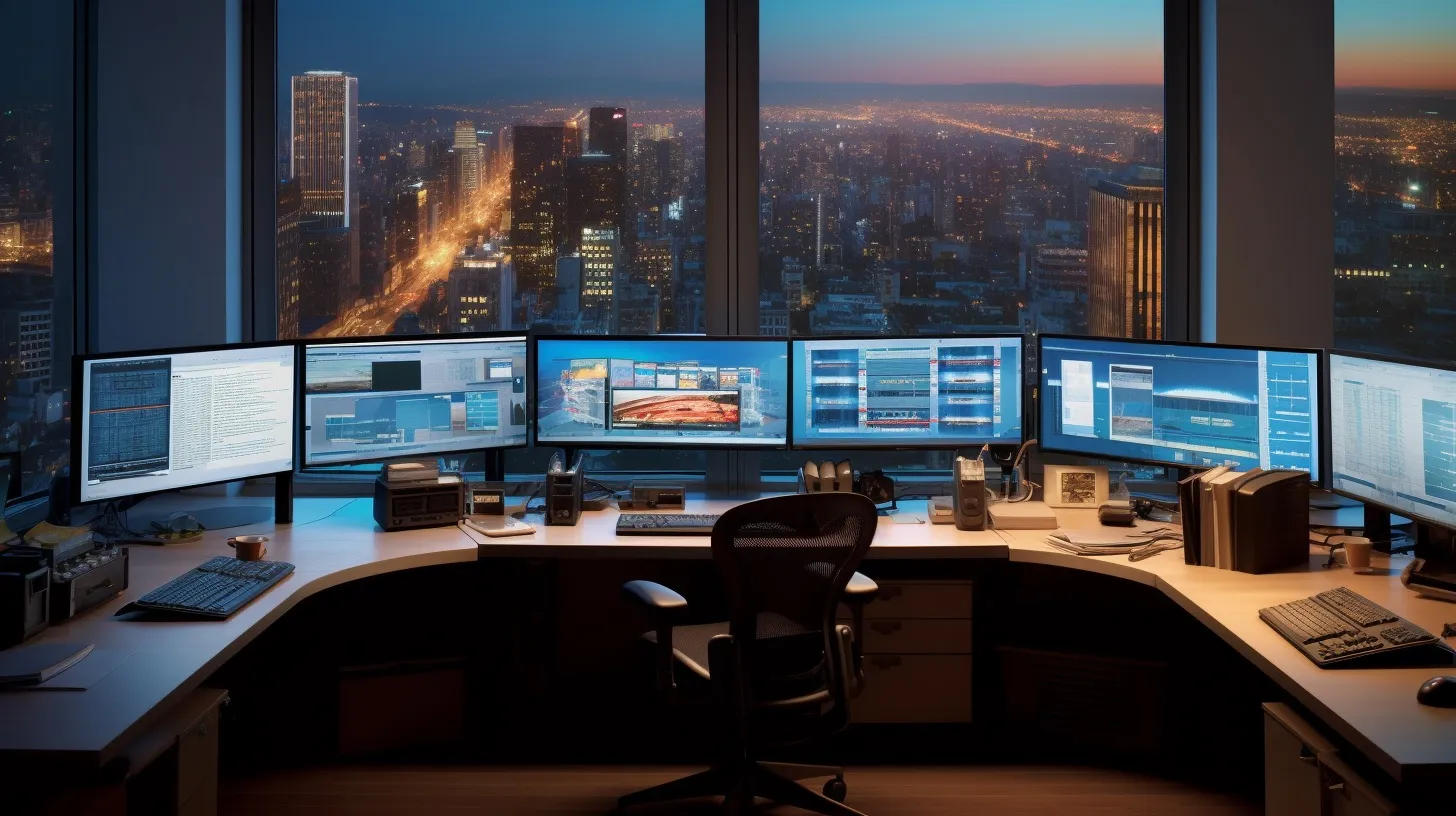 Organised desk with software licensing documentation